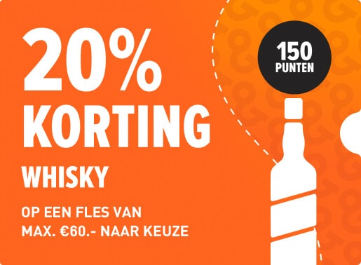 20% korting op whisky bij inlevering van 150 punten